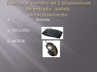              Entrada:

   TECLADO

   MOUSE
 