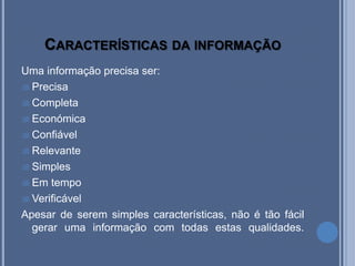 Características da informação