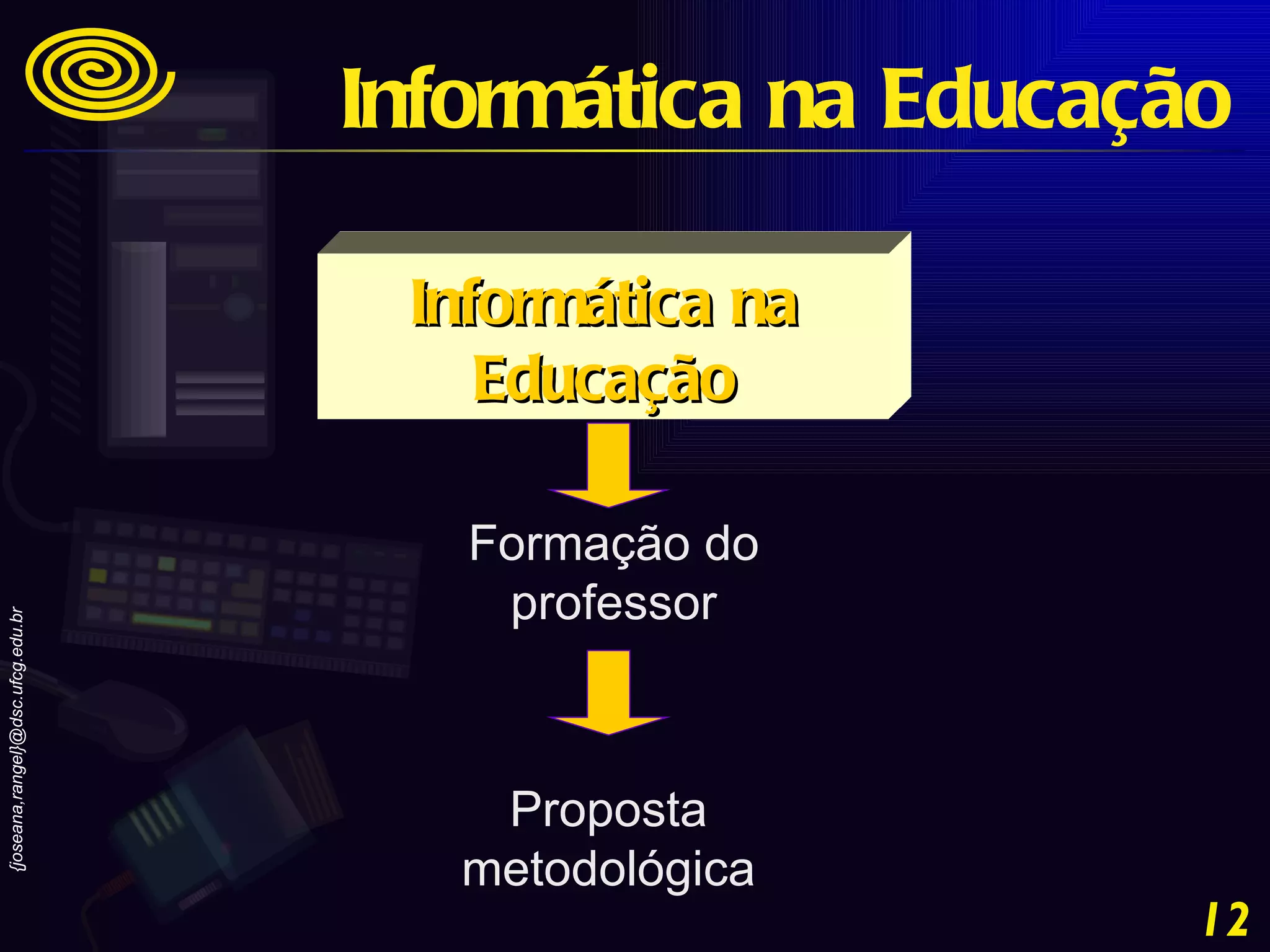 Formação do professor Proposta metodológica Informática na Educação Informática na Educação 
