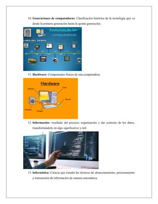 Vocabulario - Historia y evolución de la informática | PDF