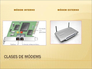MÓDEM INTERNO   MÓDEM EXTERNO
 