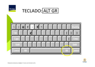 TECLADO: ALT GR
€
€

©Diapositivas elaboradas por Ucomur: D. Francisco José Hernández Carrillo.

 