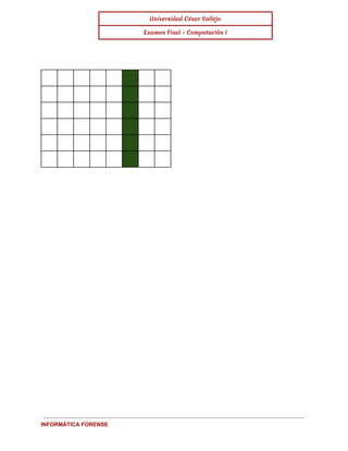 Universidad César Vallejo 
Examen Final - Computación I 
INFORMÁTICA FORENSE 
