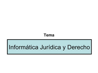 Tema


Informática Jurídica y Derecho
 