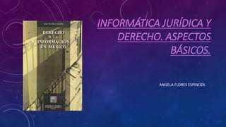 INFORMÁTICA JURÍDICA Y
DERECHO. ASPECTOS
BÁSICOS.
ANGELA FLORES ESPINOZA
 