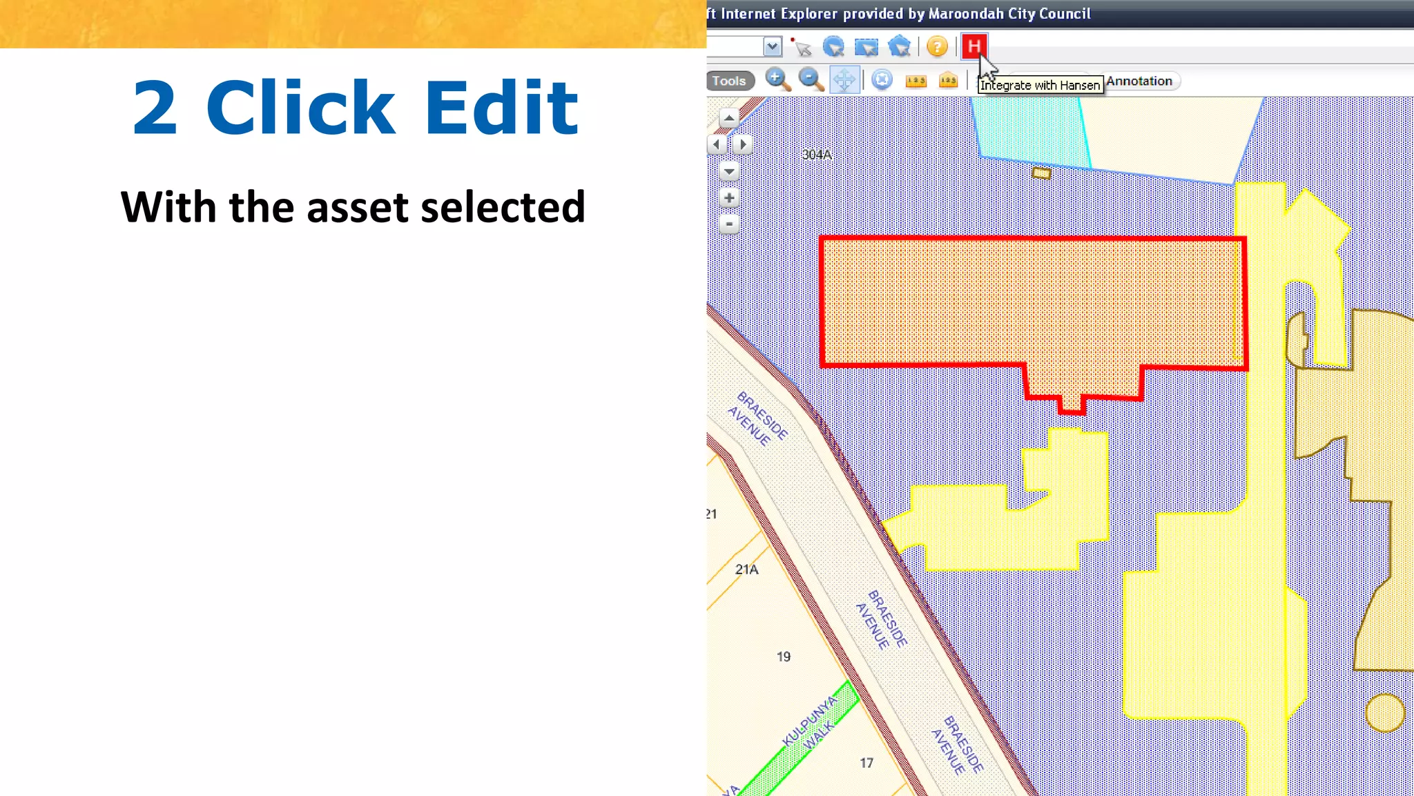 GIS layer only stores COMPKEYPhotos referenced from Comments section in HansenAttributes directly from HansenWO, Inspections, Video, Associated Assets all referenced and made available to end users in IntraMaps