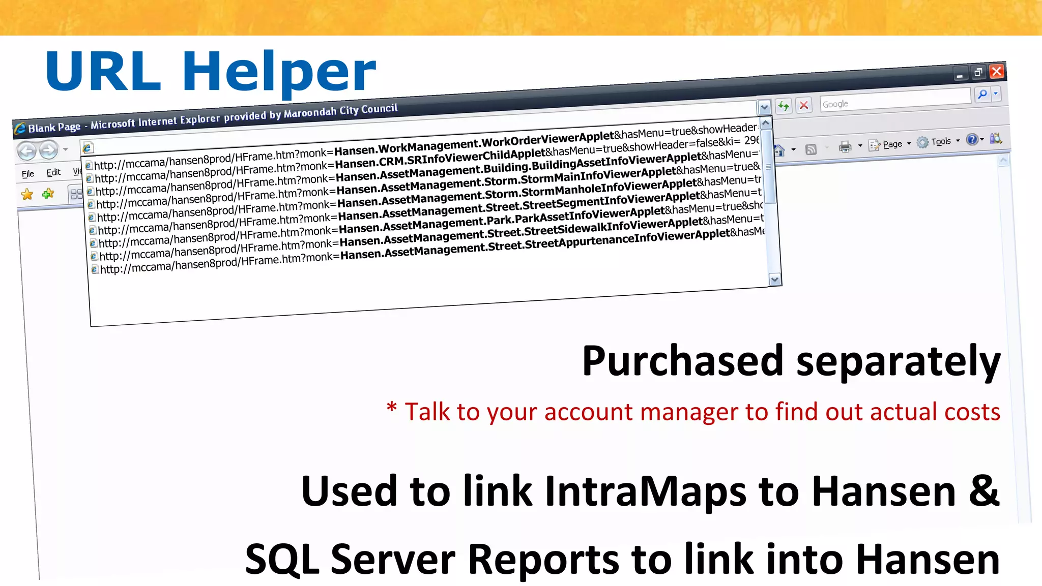 2 Click EditWith the asset selectedClick 1Select the HansenIntegration ButtonClick 2Select the Edit Buttonand alter as required