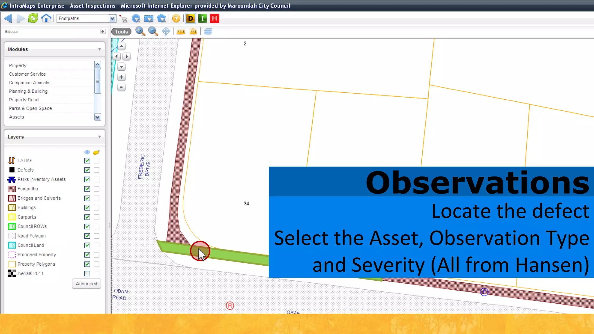 InspectionsSelect AssetEnter comments if required