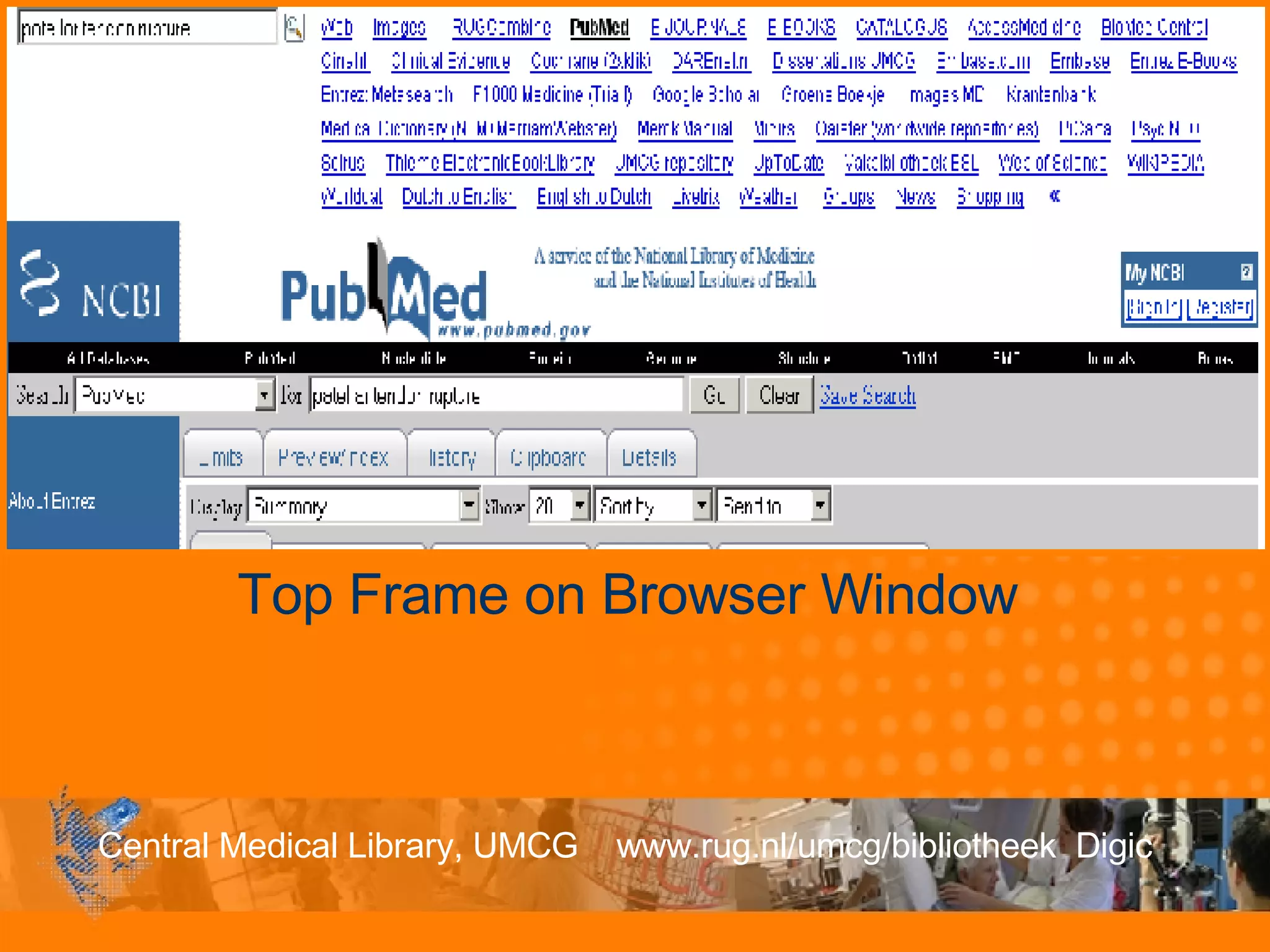 Top Frame on Browser Window 