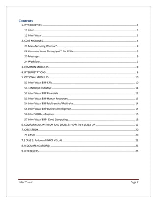 Report on Infor Visual | PDF