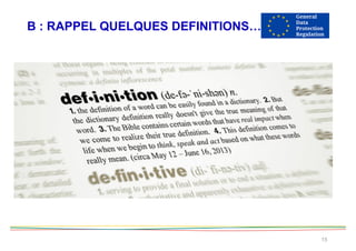 B : RAPPEL QUELQUES DEFINITIONS…
15
 