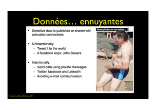 Données… ennuyantes	

Sources/ Luc Pooters,Triforensic, 2011	

 