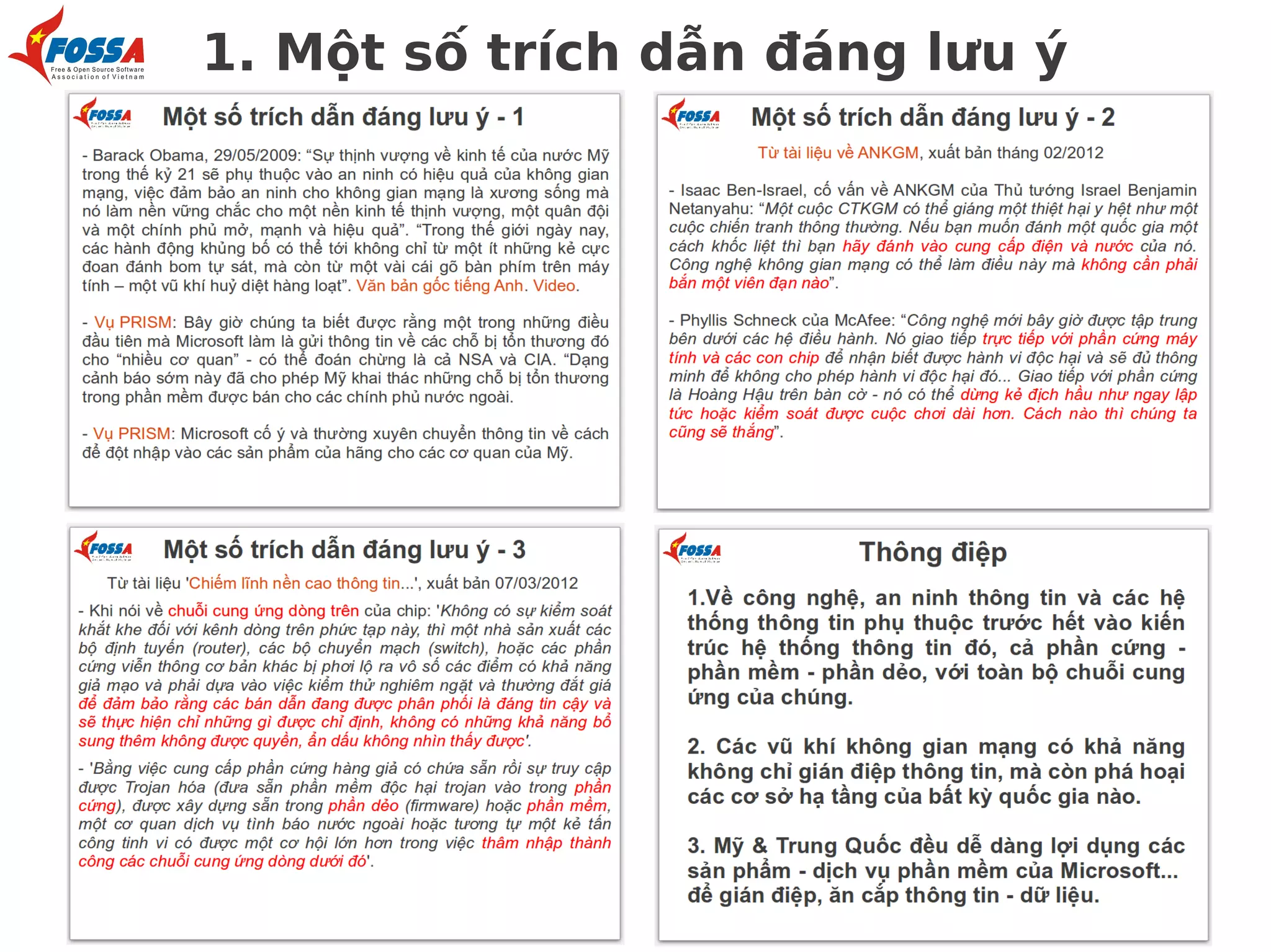 1. Một số trích dẫn đáng lưu ý

 