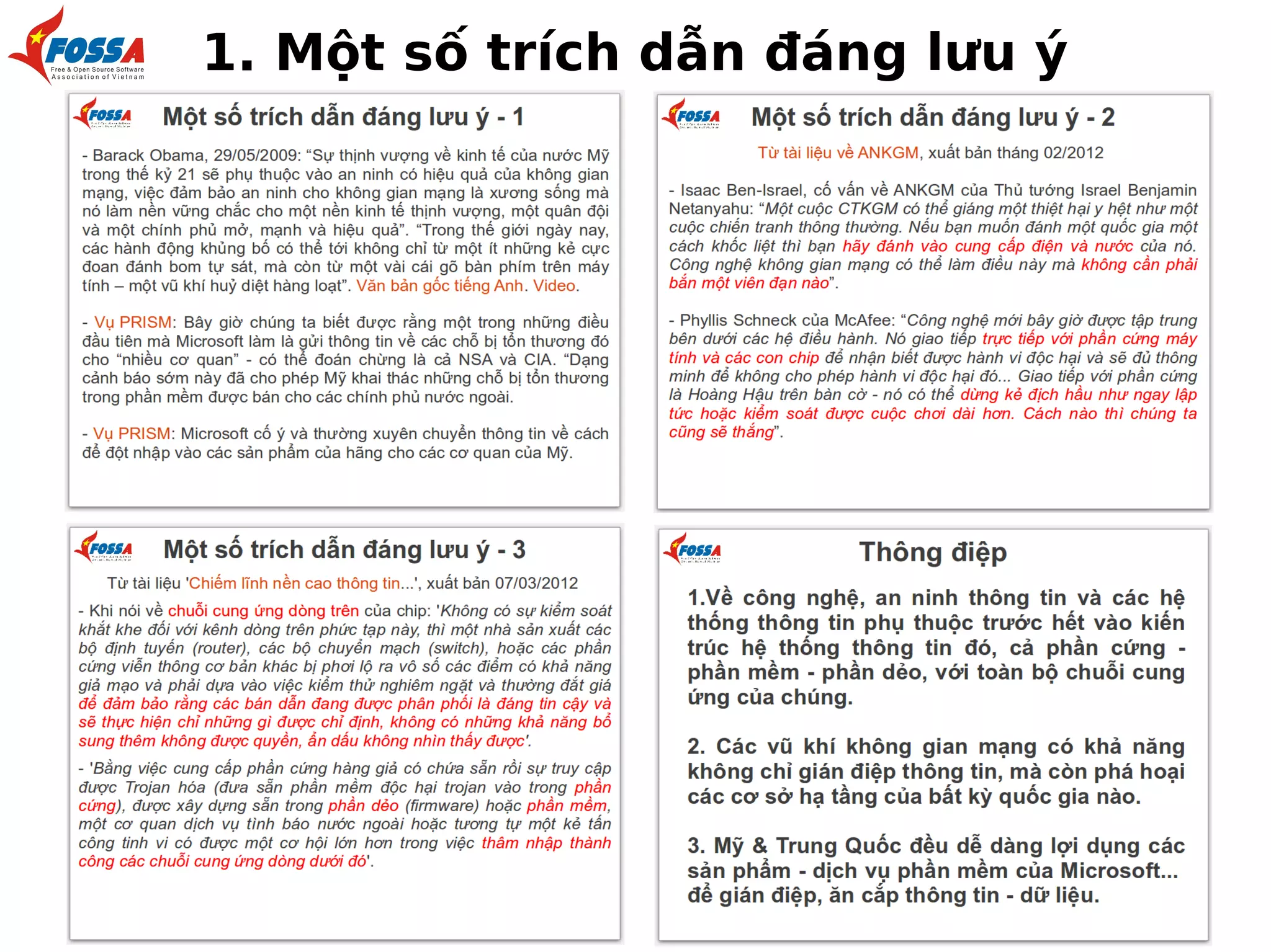 1. Một số trích dẫn đáng lưu ý

 