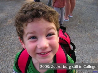 2003: Zuckerburg still in College
Pernell
 