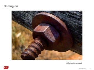 8June 9, 2016
Bolting on
CC photo by arbyreed
 