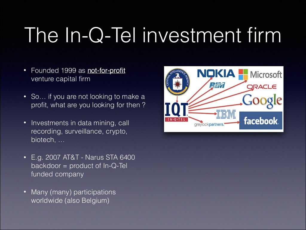 The InQTel investment ﬁrm