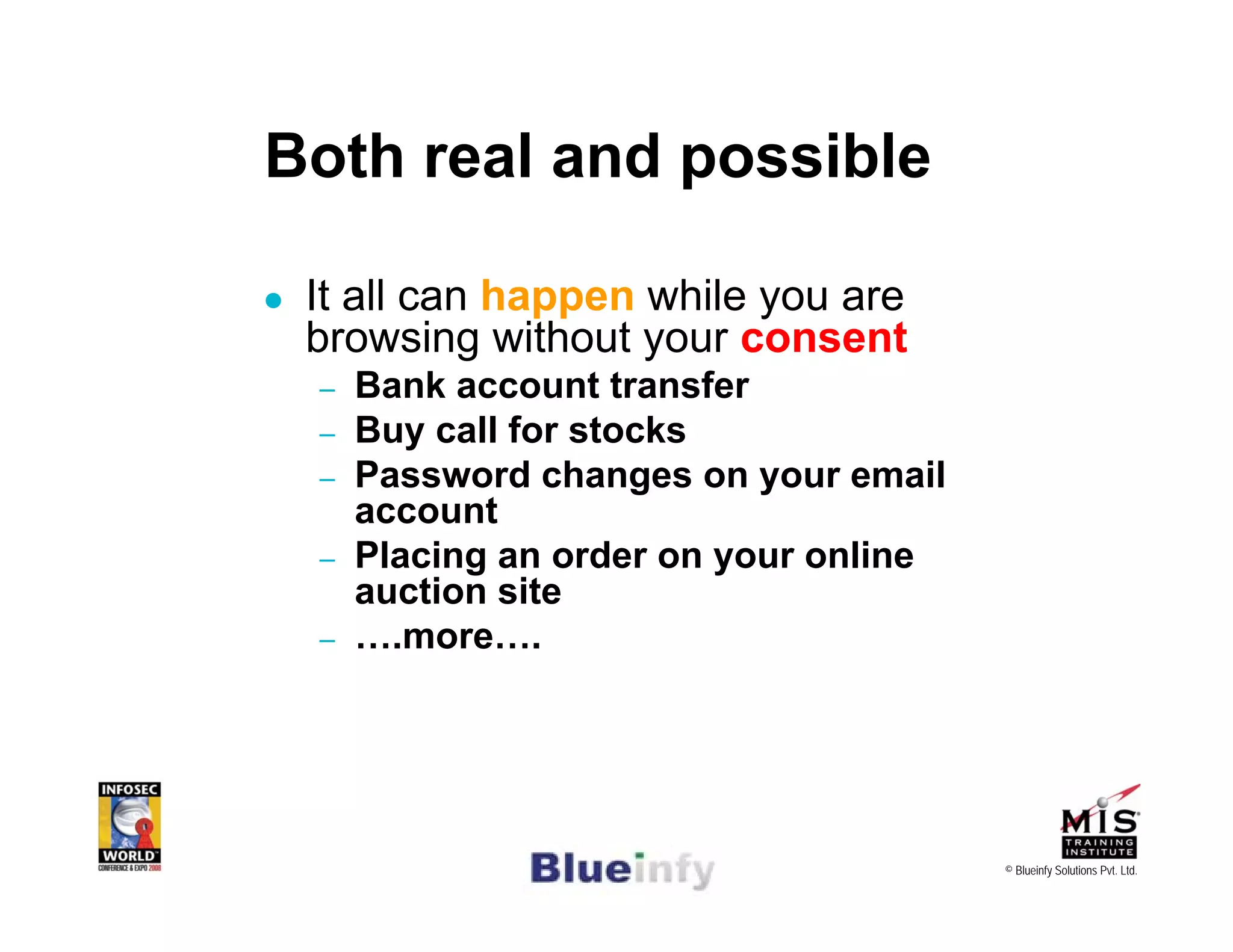 [Infosecworld 08 Orlando] CSRF: The Biggest Little Vulnerability on the Web 