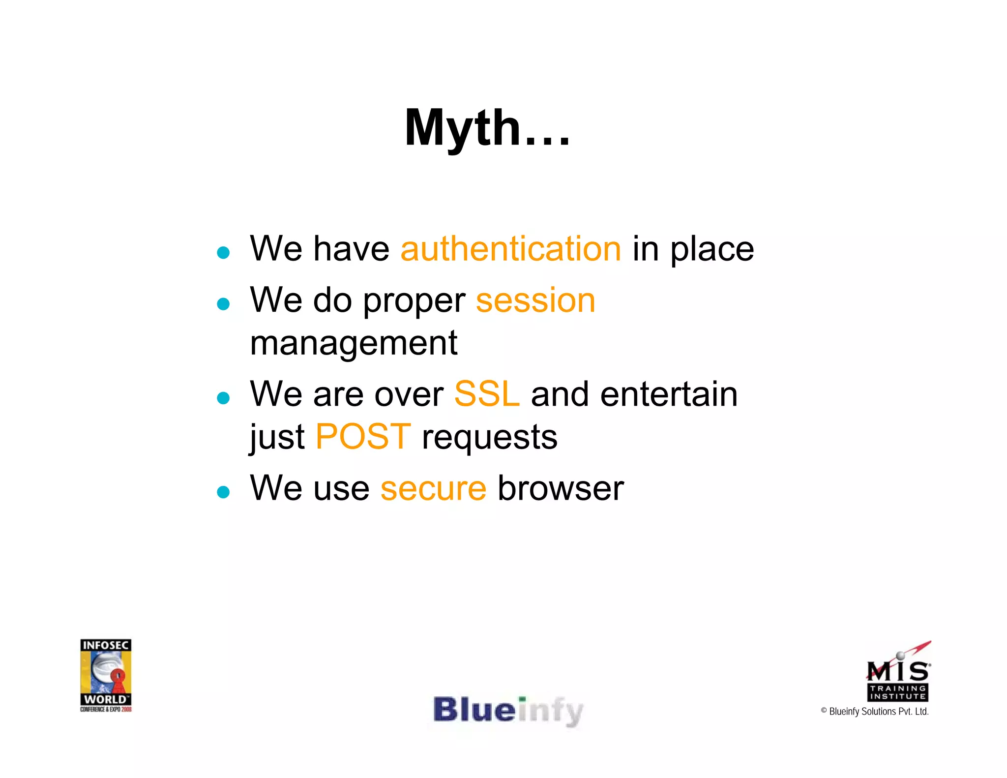 [Infosecworld 08 Orlando] CSRF: The Biggest Little Vulnerability on the Web 
