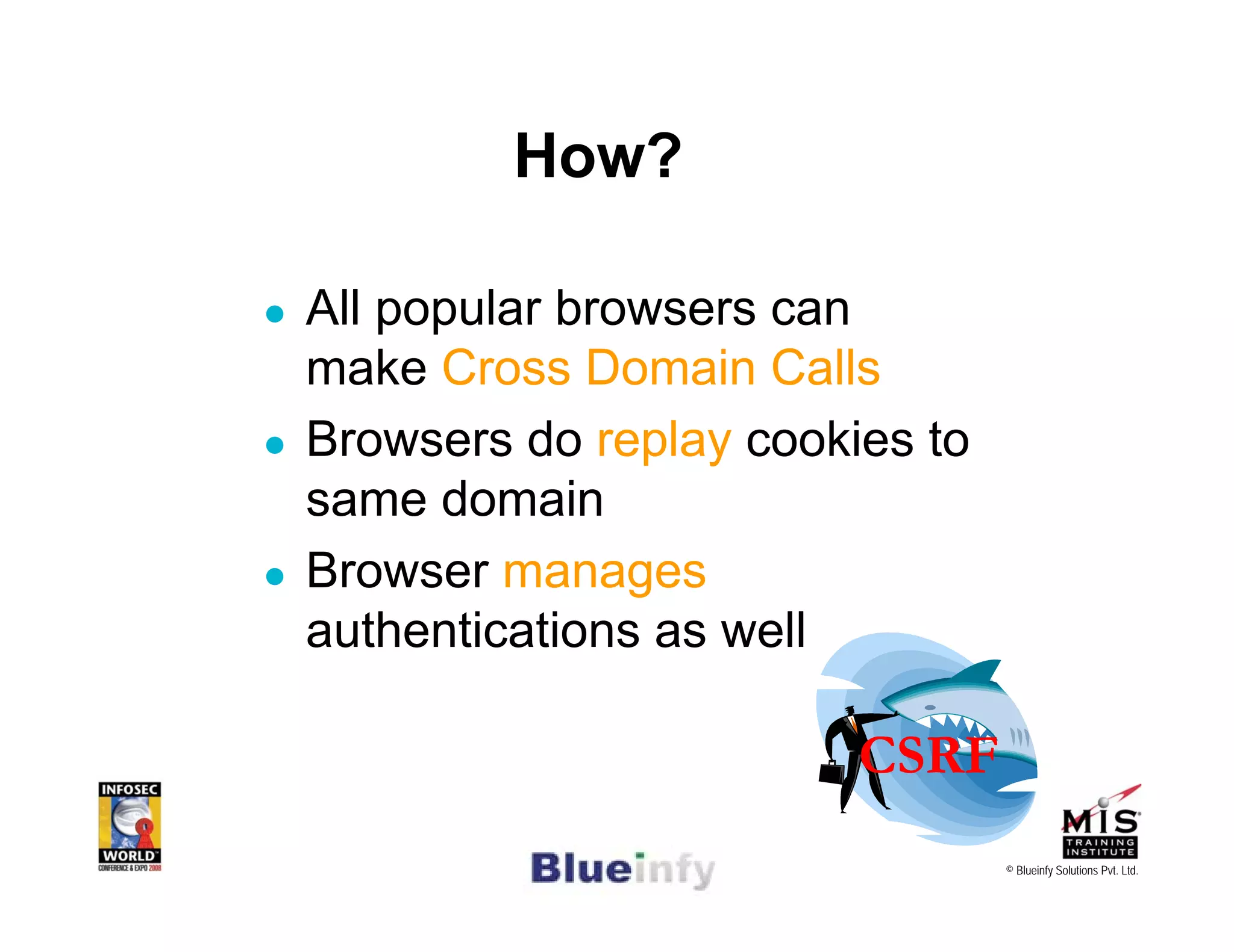 [Infosecworld 08 Orlando] CSRF: The Biggest Little Vulnerability on the Web 