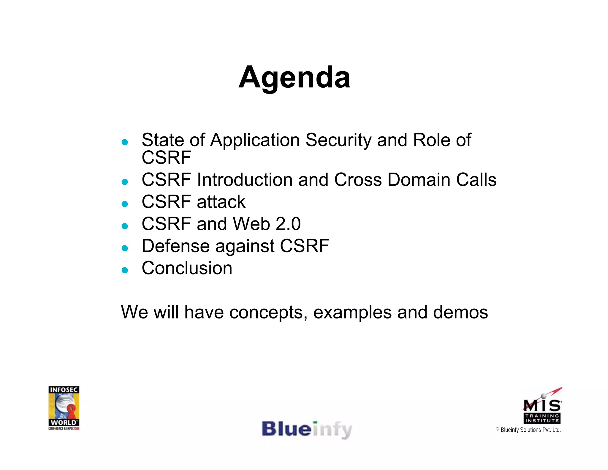 [Infosecworld 08 Orlando] CSRF: The Biggest Little Vulnerability on the Web 