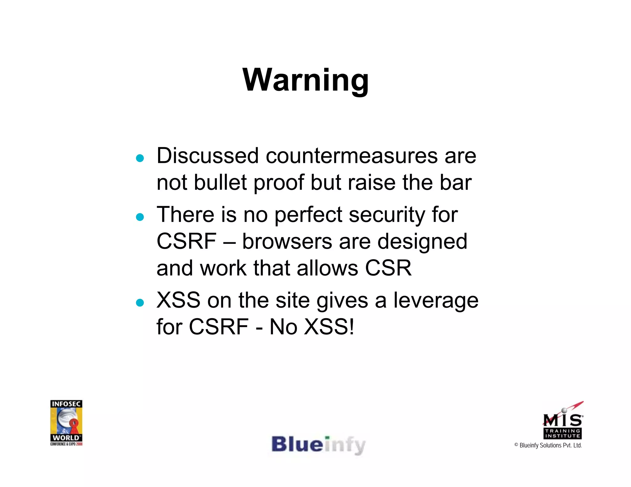 [Infosecworld 08 Orlando] CSRF: The Biggest Little Vulnerability on the Web 