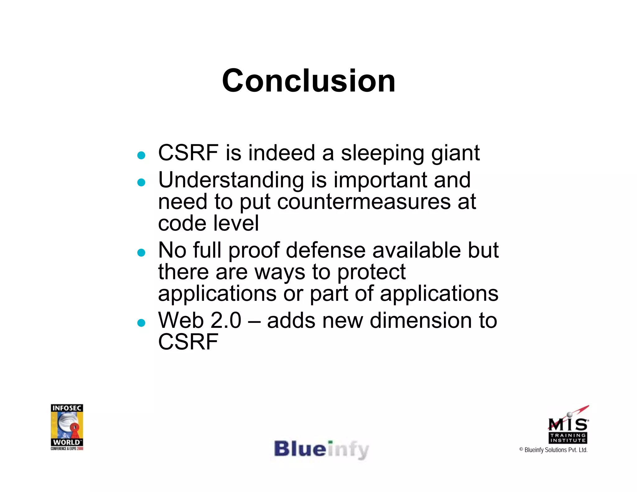 [Infosecworld 08 Orlando] CSRF: The Biggest Little Vulnerability on the Web 
