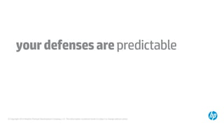 © Copyright 2014 Hewlett-Packard Development Company, L.P. The information contained herein is subject to change without notice.
yourdefensesarepredictable
 