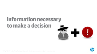 © Copyright 2014 Hewlett-Packard Development Company, L.P. The information contained herein is subject to change without notice.
informationnecessary
tomakeadecision
 