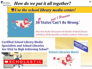 32How do we put it all together?Use the school library media center!