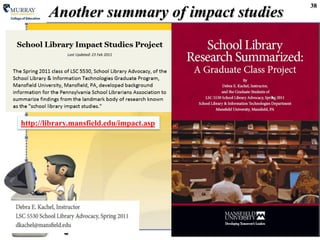 Another summary of impact studies38http://library.mansfield.edu/impact.asp