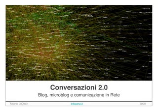 Conversazioni 2.0
                    Blog, microblog e comunicazione in Rete
Alberto DʼOttavi
                  Infoservi.it
              2009
 