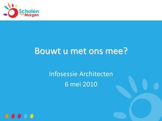 Bouwt u met ons mee?,[object Object],Infosessie Architecten,[object Object],6 mei 2010,[object Object]