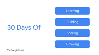 30 Days Of
Learning
Building
Sharing
Growing
 