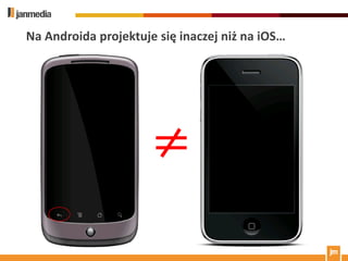 Na Androida projektuje się inaczej niż na iOS…




                     ≠
 