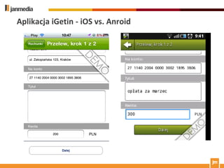 Aplikacja iGetin - iOS vs. Anroid
 