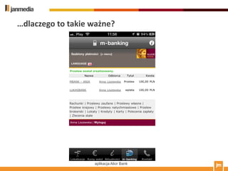 …dlaczego to takie ważne?




                   aplikacja Alior Bank
 