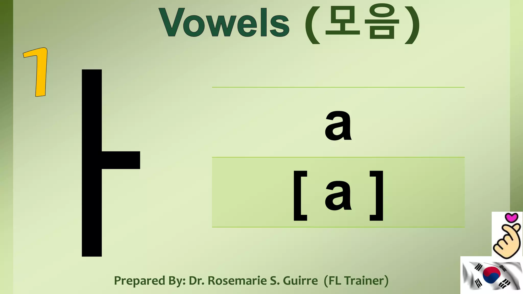 Korean Language: Vowels | PPTX
