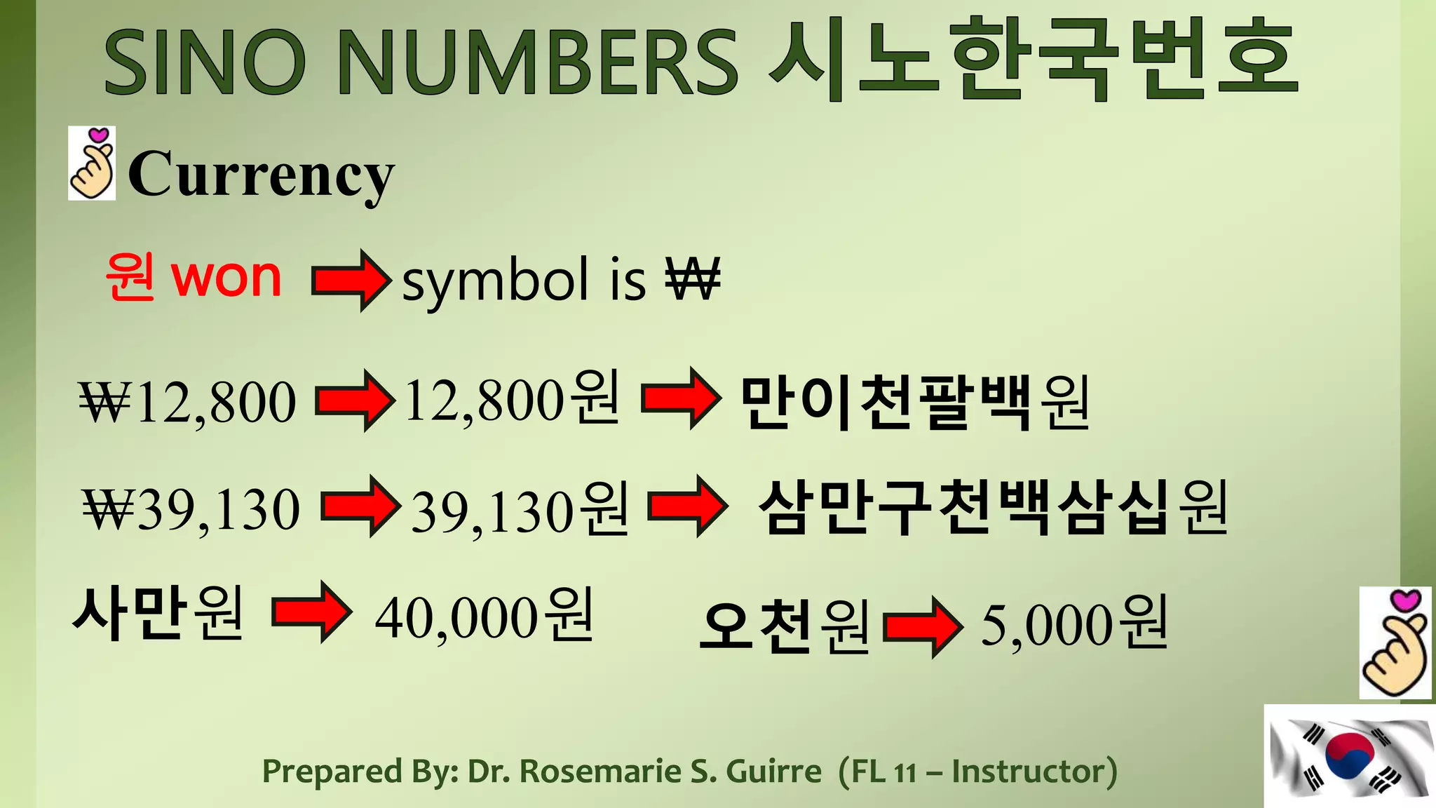 Korean Number 한국 번호 | PPTX