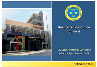 Setiembre 2011 Horizonte Económico 2011-2016  Dr. César Peñaranda Castañeda Director Ejecutivo del IEDEP 
