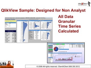 All Data Granular Time Series Calculated  © 2008 All rights reserved. ClientXClient 908.350.3012 QlikView Sample: Designed...