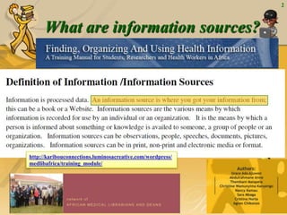 What are Information Sources?