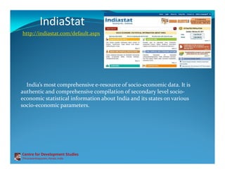 Indiastat Information Sources for Research | PDF