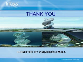 THANK YOU
 SSSSSSSSSUSS




SUBMITTED BY V.MADHURI-II M.B.A

                            © Infosys Technologies Limited 2004
 
