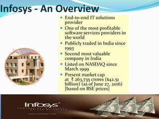The Infosys Journey…
2005
Infosys
crosses USD
1.6B (05-06
projection
$2.1B) in
revenue and
has over
49000
employees,
with ...
