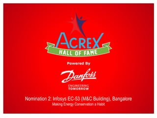 Danfoss Media Relations1 |
Nomination 2: Infosys EC-53 (M&C Building), Bangalore
Making Energy Conservation a Habit
Powered By
 
