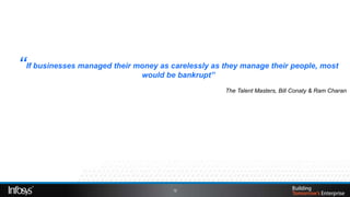 “If businesses managed their money as carelessly as they manage their people, most
                               would be bankrupt”
                                                     The Talent Masters, Bill Conaty & Ram Charan




                                       12
 