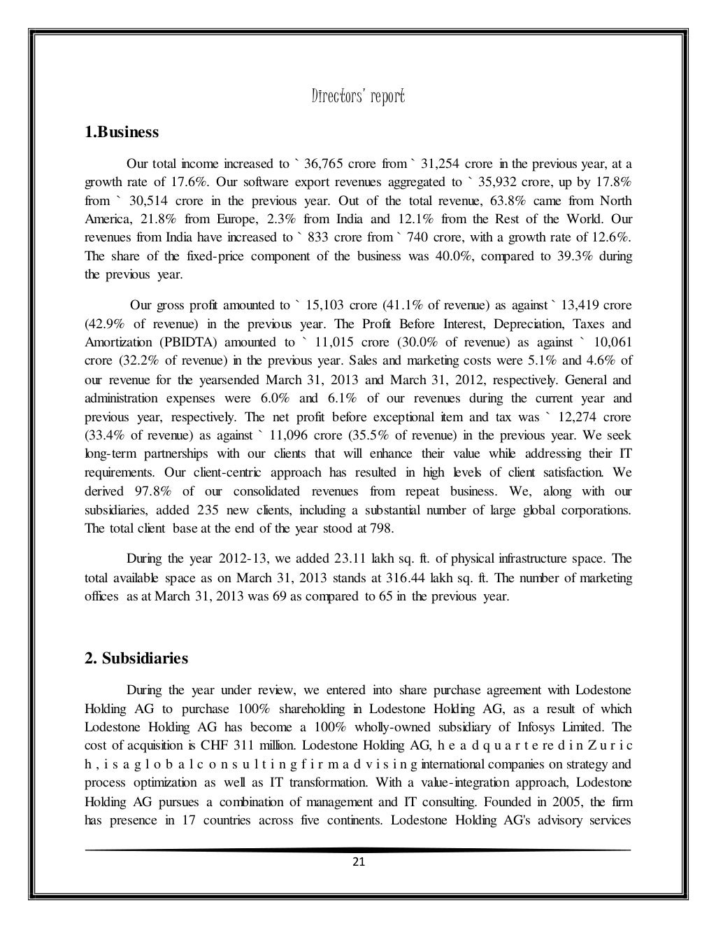 Infosys annual report